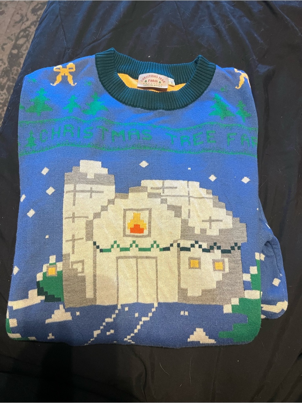 Taylor Swift Christmas Tree Farm Blue Holiday Sweater